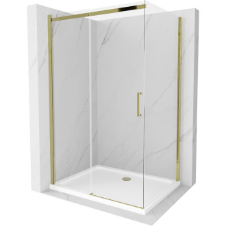 Mexen Omega sprchový kout 110x80 cm, průhledná, zlatá + vanička 825-110-080-50-00-4010