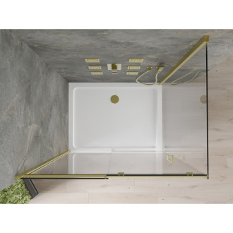 Mexen Omega sprchový kout 110x100 cm, průhledná, zlatá + vanička 825-110-100-50-00-4010