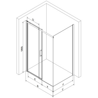 Mexen Omega sprchový kout 140x70 cm, průhledná, zlatá + vanička 825-140-070-50-00-4010
