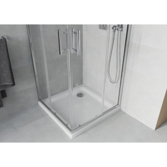 Mexen Rio čtvercová sprchový kout 80x80, transp., chrom + vanička 860-080-080-01-00-4010
