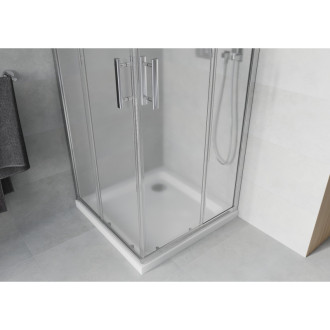 Mexen Rio čtvercový sprchový kout 70x70 cm, mráz, chrom + vanička 860-070-070-01-30-4010
