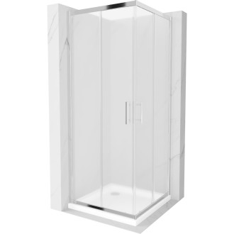 Mexen Rio čtvercový sprchový kout 80x80 cm, mráz, chrom + vanička 860-080-080-01-30-4010