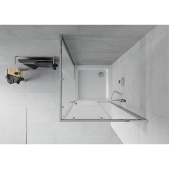 Mexen Rio čtvercový sprchový kout 80x80 cm, mráz, chrom + vanička 860-080-080-01-30-4010