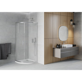 Sprchový kout Mexen RIO 90x90 cm, mráz, chrom + vanička, bílá 863-090-090-01-30-4110