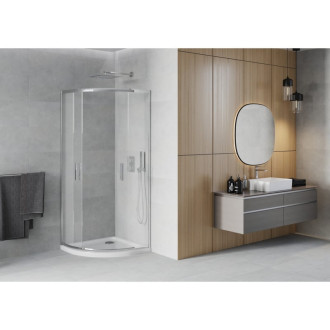 Sprchový kout Mexen RIO 90x90 cm, mráz, chrom + vanička, bílá 863-090-090-01-30-4110
