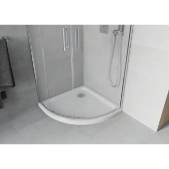 Sprchový kout Mexen RIO 90x90 cm, mráz, chrom + vanička, bílá 863-090-090-01-30-4110