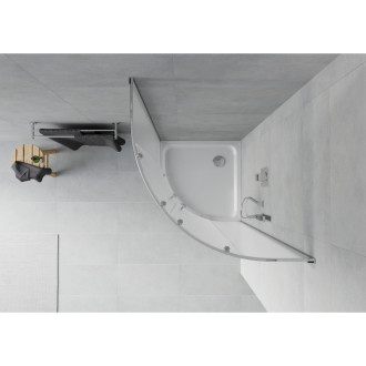 Sprchový kout Mexen RIO 90x90 cm, mráz, chrom + vanička, bílá 863-090-090-01-30-4110