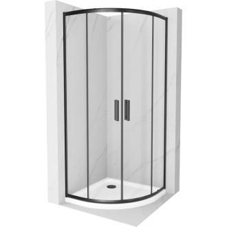 Mexen Rio sprchový kout 90x90, transp., černá + vanička, bílá 863-090-090-70-00-4110B