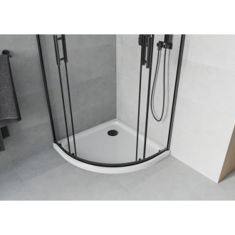Mexen Rio sprchový kout 90x90, transp., černá + vanička, bílá 863-090-090-70-00-4110B