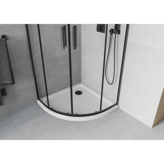 Mexen Rio sprchový kout 90x90, transp., černá + vanička, bílá 863-090-090-70-00-4110B
