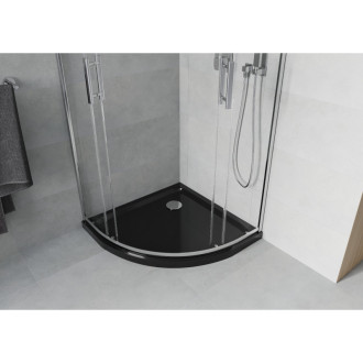 Mexen Rio sprchový kout 80x80, transp., chrom + vanička, černá 863-080-080-01-00-4170