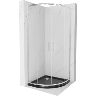 Mexen Rio sprchový kout 90x90, transp., chrom + vanička, černá 863-090-090-01-00-4170