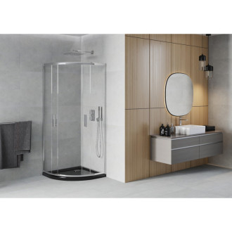 Mexen Rio sprchový kout 90x90, transp., chrom + vanička, černá 863-090-090-01-00-4170