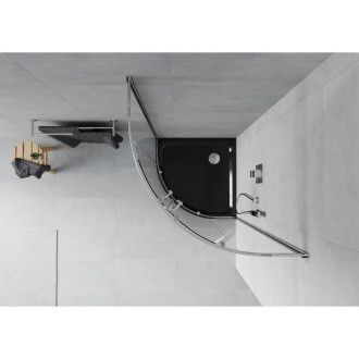 Mexen Rio sprchový kout 90x90, transp., chrom + vanička, černá 863-090-090-01-00-4170
