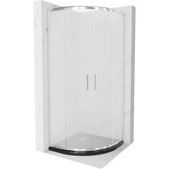 Sprchový kout Mexen RIO 90x90 cm, mráz, chrom + vanička, černá 863-090-090-01-30-4170