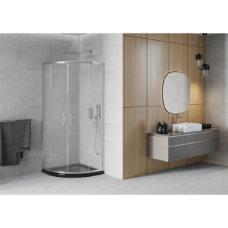 Sprchový kout Mexen RIO 90x90 cm, mráz, chrom + vanička, černá 863-090-090-01-30-4170