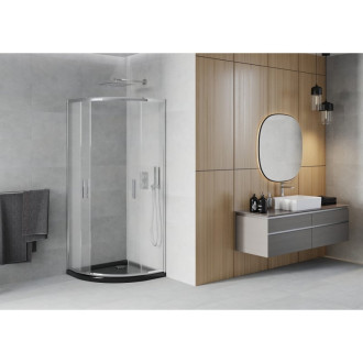 Sprchový kout Mexen RIO 90x90 cm, mráz, chrom + vanička, černá 863-090-090-01-30-4170