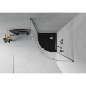 Sprchový kout Mexen RIO 90x90 cm, mráz, chrom + vanička, černá 863-090-090-01-30-4170