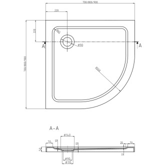 Mexen Rio sprchový kout 90x90, transp., černá + vanička, černá 863-090-090-70-00-4170B