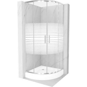 Sprchový kout Mexen RIO 70x70 cm, mráz, chrom + vanička Rio, bílá 863-070-070-01-20-4710