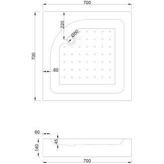 Mexen Rio Sprchový kout 70x70, transp., chrom + vanička Rio, bílá 860-070-070-01-00-4510
