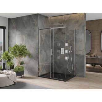Mexen Omega sprchový kout 120x80, transp., chrom + vanička, černá 825-120-080-01-00-4070