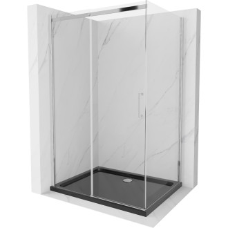 Mexen Omega sprchový kout 120x90, transp., chrom + vanička, černá 825-120-090-01-00-4070