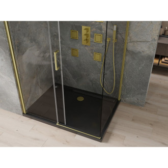 Mexen Omega sprchový kout 100x90, transp., zlatá + vanička, černá 825-100-090-50-00-4070G