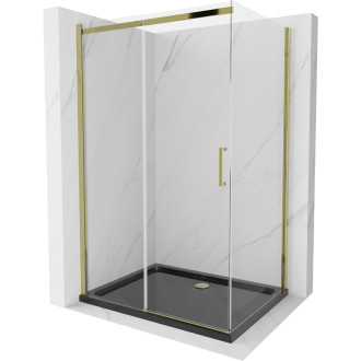 Mexen Omega sprchový kout 120x90, transp., zlatá + vanička, černá 825-120-090-50-00-4070G