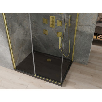 Mexen Omega sprchový kout 120x90, transp., zlatá + vanička, černá 825-120-090-50-00-4070G