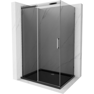 Mexen Omega sprchový kout 100x80 cm, grafit, chrom + vanička, černá 825-100-080-01-40-4070