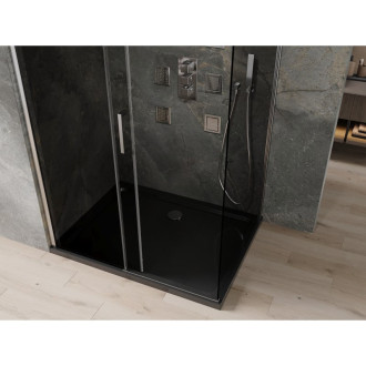 Mexen Omega sprchový kout 120x80 cm, grafit, chrom + vanička, černá 825-120-080-01-40-4070