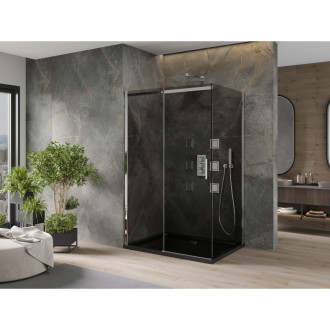 Mexen Omega sprchový kout 120x90 cm, grafit, chrom + vanička, černá 825-120-090-01-40-4070