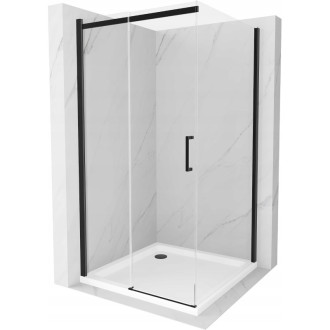 Mexen Omega sprchový kout 100x100, transp., černá + vanička, bílá 825-100-100-70-00-4010B