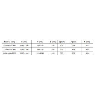 Mexen Omega sprchový kout 110x100, transp., černá + vanička, bílá 825-110-100-70-00-4010B