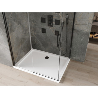 Mexen Omega sprchový kout 130x90, transp., černá + vanička, bílá 825-130-090-70-00-4010B