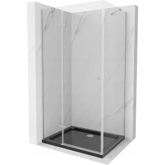 Sprchový kout Mexen ROMA 120x90, transp., chrom + vanička, černá 854-120-090-01-00-4070