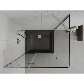 Sprchový kout Mexen ROMA 120x90, transp., chrom + vanička, černá 854-120-090-01-00-4070