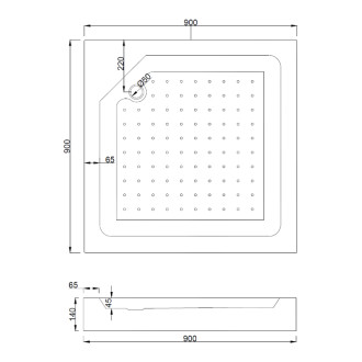 Mexen Rio čtvercová sprchová kabina 90 x 90 cm, pruhy, zlatá + sprchová vanička Rio, bílá - 860-090-090-50-20-4510