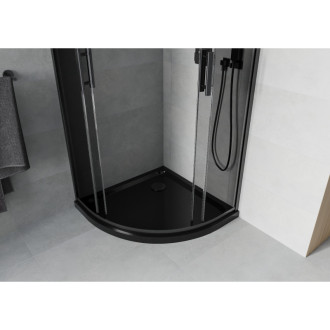 Sprchový kout Mexen RIO 90x90 cm, grafit, černá + vanička, černá 863-090-090-70-40-4170B