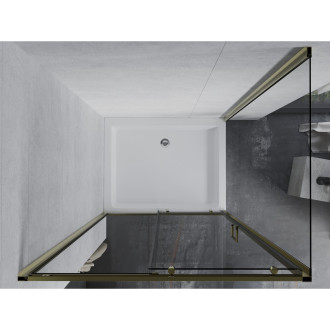 Mexen Apia sprchový kout 120x80 cm, průhledná, zlatá + vanička Rio 840-120-080-50-00-4510
