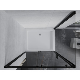Mexen Apia sprchový kout 100x80 cm, průhledná, černá + vanička Rio 840-100-080-70-00-4510