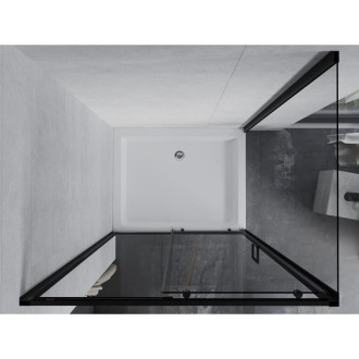 Mexen Apia sprchový kout 120x90 cm, průhledná, černá + vanička Rio 840-120-090-70-00-4510