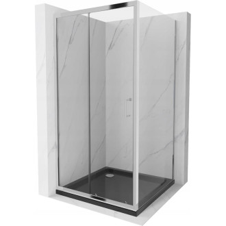 Mexen Apia sprchový kout 90x90, transp., chrom + vanička, černá 840-090-090-01-00-4070