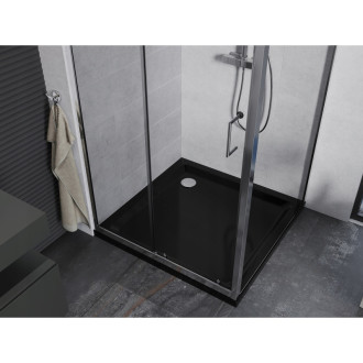 Mexen Apia sprchový kout 90x90, transp., chrom + vanička, černá 840-090-090-01-00-4070