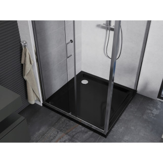 Mexen Apia sprchový kout 90x90, transp., chrom + vanička, černá 840-090-090-01-00-4070