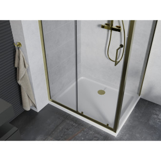 Mexen Apia sprchový kout 130x90, transp., zlatá + vanička, bílá 840-130-090-50-00-4010G