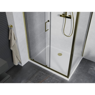 Mexen Apia sprchový kout 130x90, transp., zlatá + vanička, bílá 840-130-090-50-00-4010G