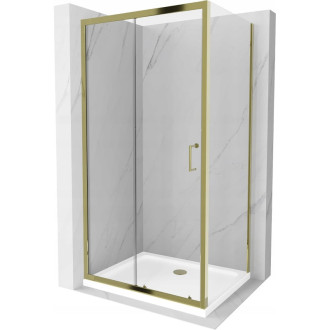 Mexen Apia sprchový kout 130x100, transp., zlatá + vanička, bílá 840-130-100-50-00-4010G