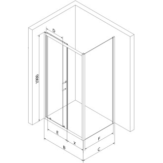 Mexen Apia sprchový kout 130x100, transp., zlatá + vanička, bílá 840-130-100-50-00-4010G